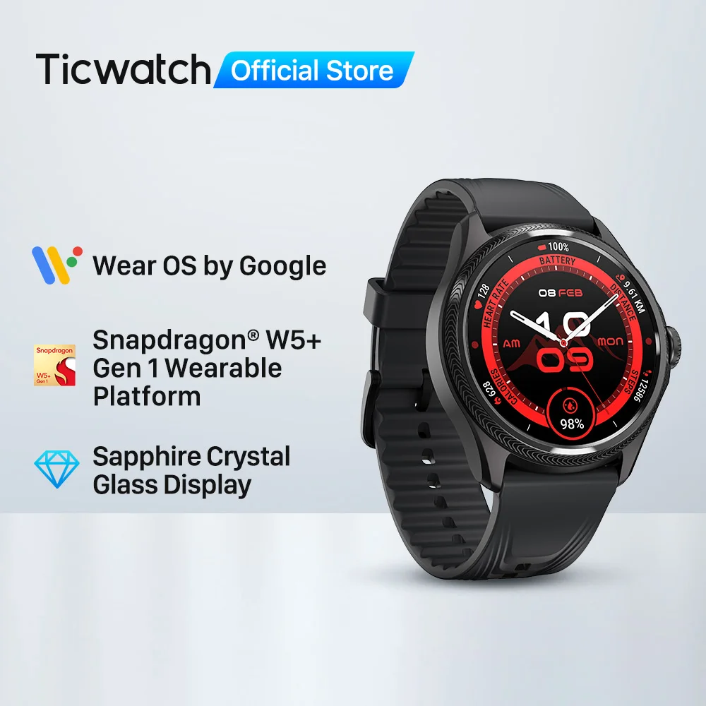 TicWatch Pro 5 Enduro 남성용 Wear OS 스마트워치 90시간 배터리 110가지 이상의 운동 모드 7/24 심박수 나침반 및 Android 호환 내돈내산 리뷰