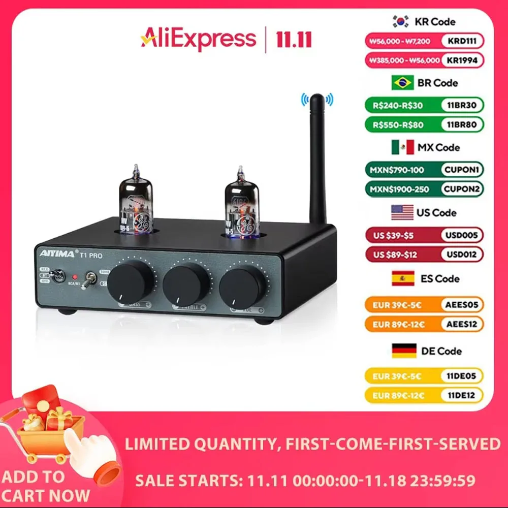 AIYIMA T1 PRO 6186 튜브 프리앰프 할인이벤트