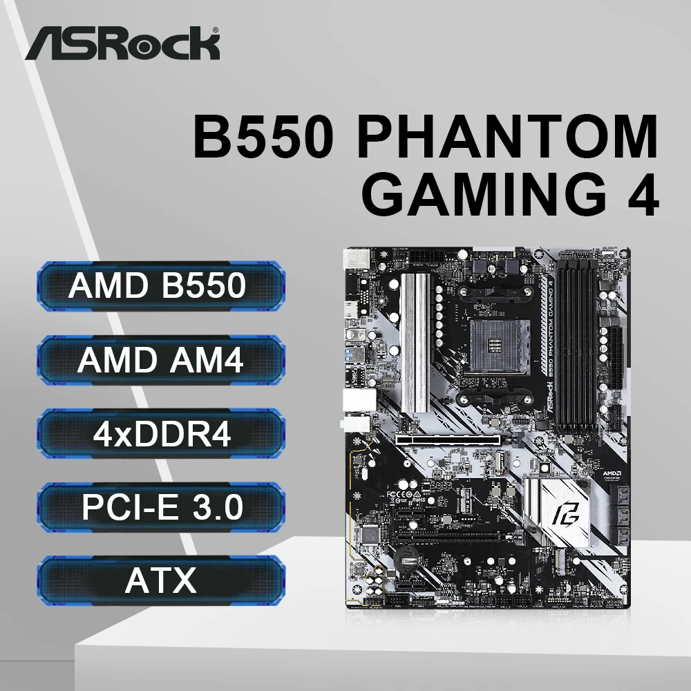 ASRock B550 마더보드 AM4 소켓 DDR4 4733MHz 128GB PCI-E 4.0 NVME M.2 SATA III 지지대 Ryzen 5 5600 5600G R7 5700X3D CPU 추천상품