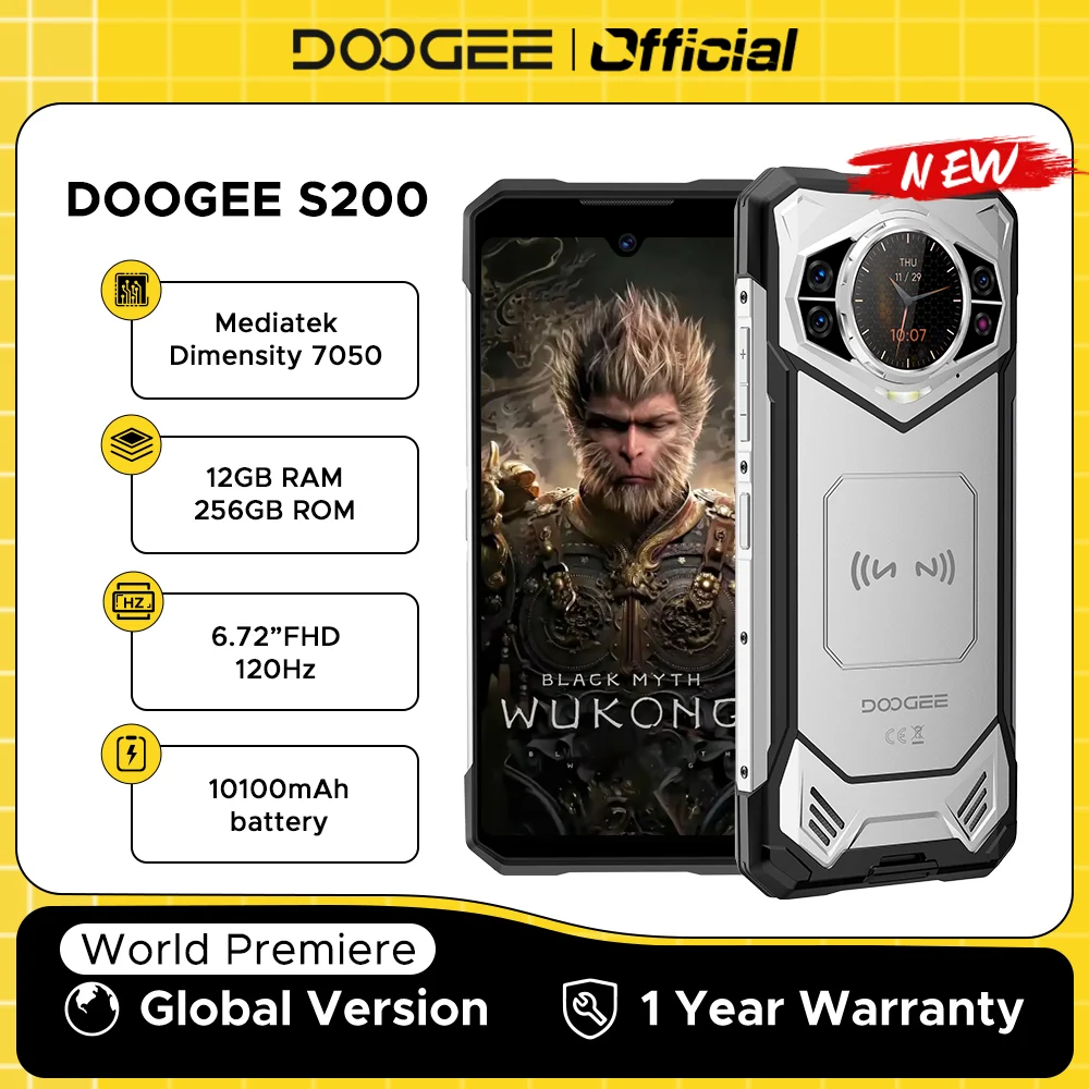 DOOGEE S200 견고한 휴대폰 5G 디멘션 7050 옥타 코어 할인이벤트