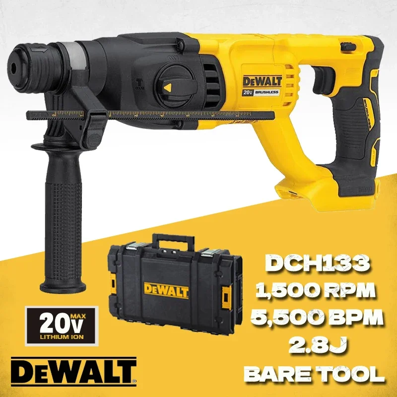 Dewalt-다기능 산업용 브러시리스 로터리 임팩 드릴, DCH133 20V MAX XR 가변 속도 전동 공구