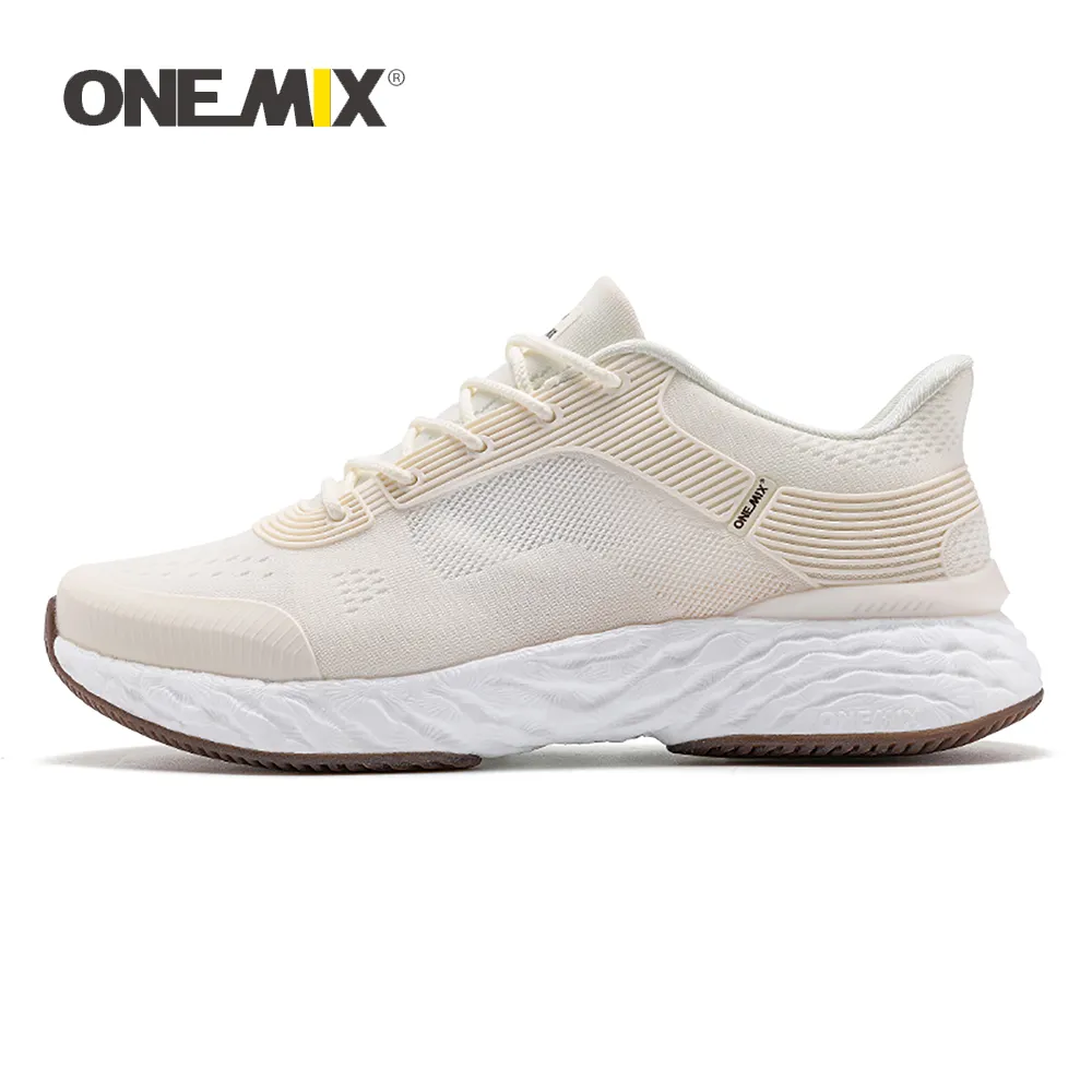 ONEMIX 아이보리 화이트 운동화 남성용 Chunky Sneakers 마라톤 트레이너 신발 통기성 메쉬 여성 워킹 테니스 화 가격비교