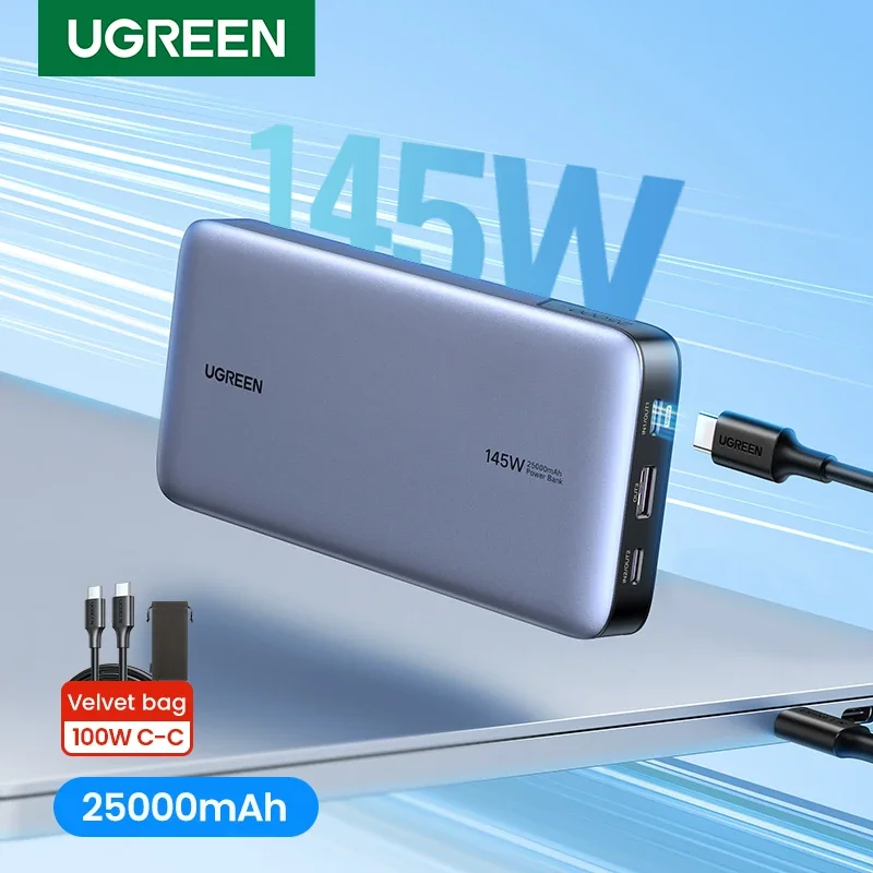 UGREEN 140W 전원 은행 휴대용 25000mAh PD 빠른 충전 PowerBank 노트북 노트북 Xiaomi 13 빠른 충전 외부 배터리 내돈내산 리뷰